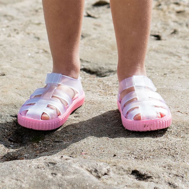 nico cristal jelly sandal rosa pink