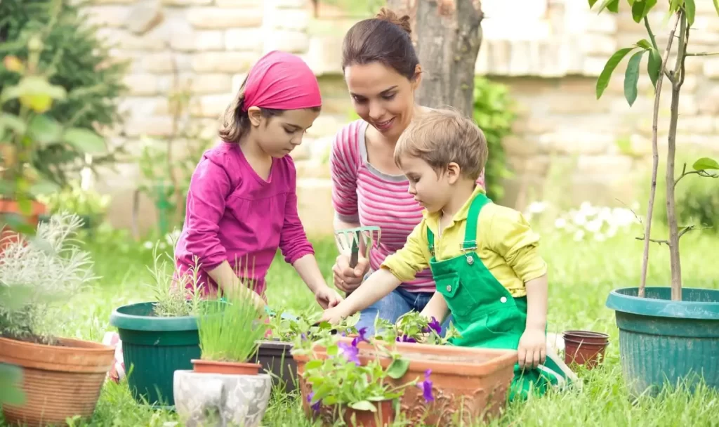 Planting something in the garden together is a very exciting and developing activity