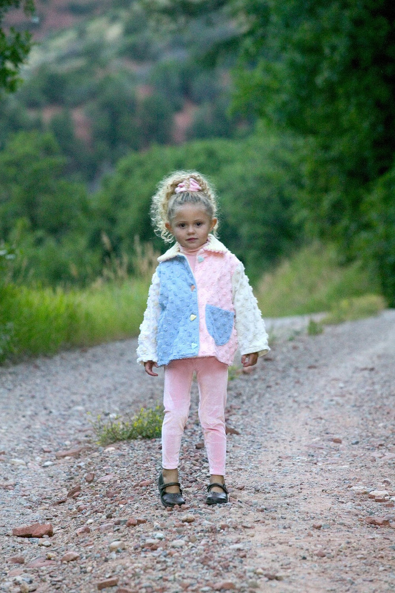 Jacket, Pink Chenille Summer Cotton Girls Coat 