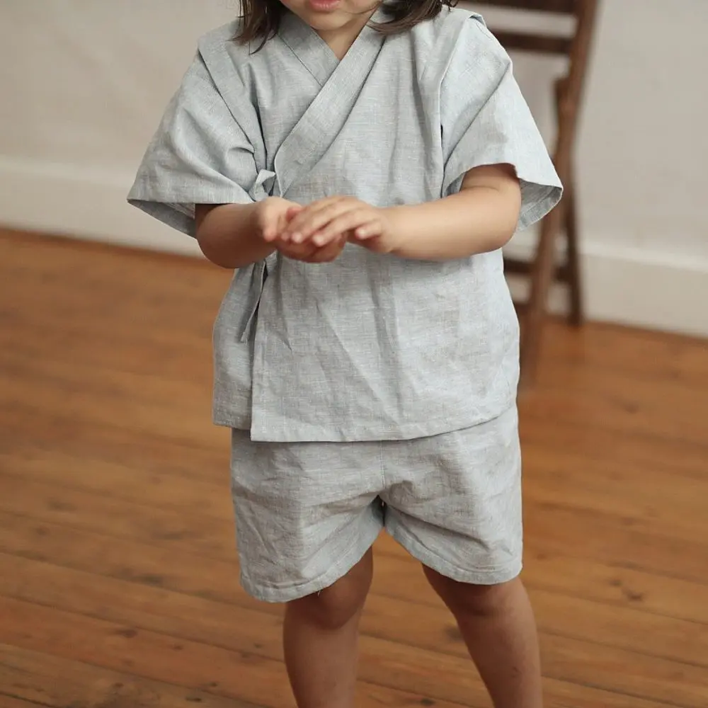 Grey jinbei for kids