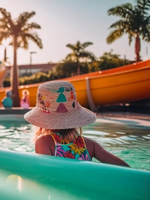 Do not forget to take hats for the children and yourself to the water park