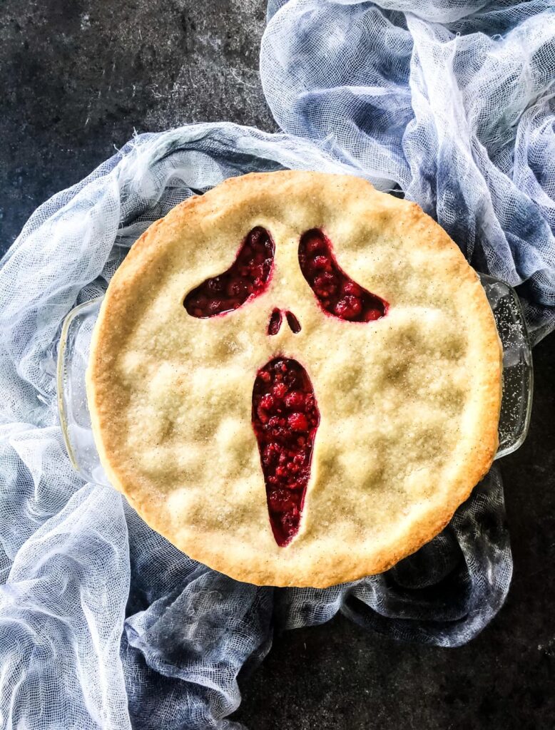 Spooky Halloween Scream Raspberry Pie