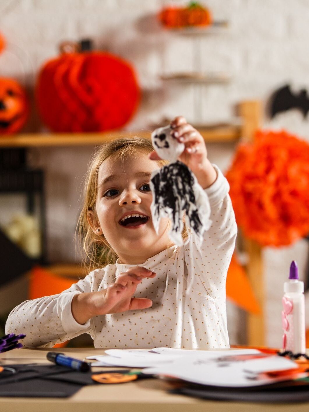 While creating decorations for Halloween, your children acquire and discover new opportunities for self-expression