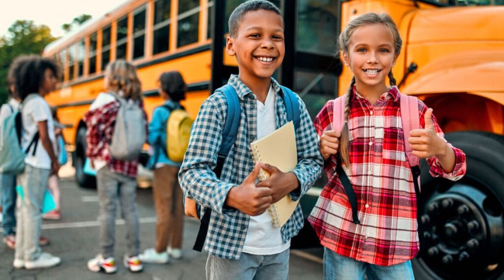 kids going to school